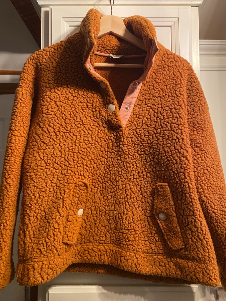 J. Crew Womens Sherpa Zip-Up Jacket - Rust